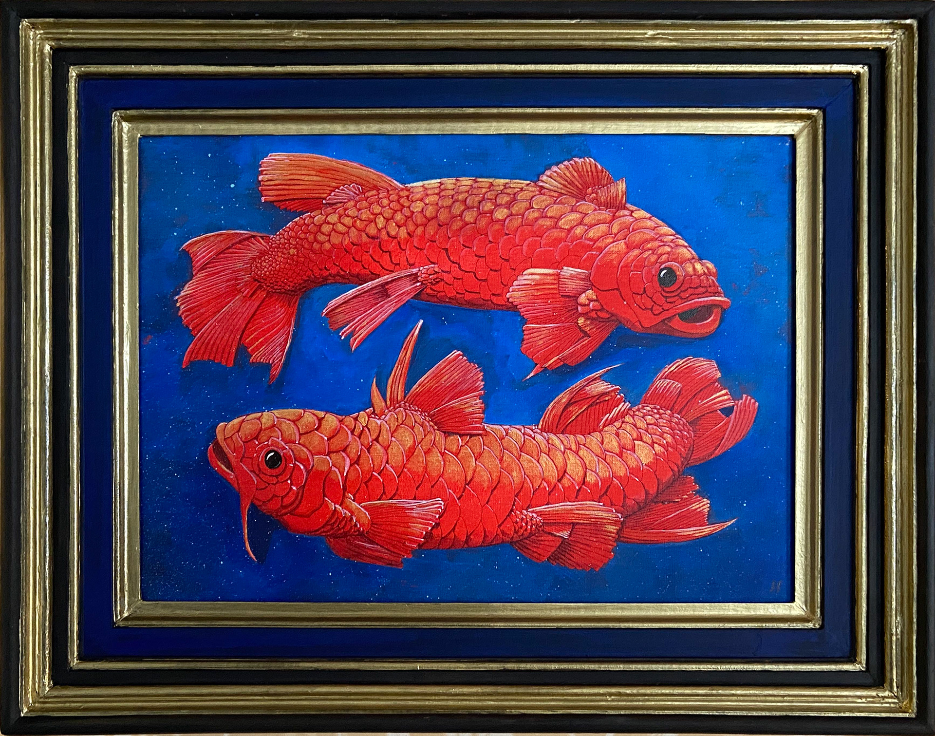 Havgull. Eier: Signe Elisabeth Skålvik KontnyAkryl, olje og kulepenn. Vernissert. 67 x 52 cm inkludert ramme