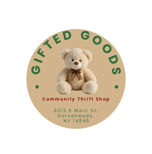 I designed this in-progress logo concept by building a circular layout around a central character element, refining the typography, color palette, and visual hierarchy to create a warm, approachable identity for the community thrift shop. 