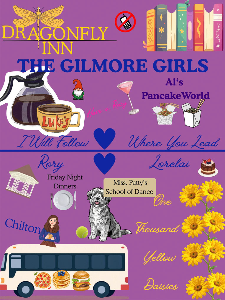 I designed this collage by illustrating and isolating key show icons, arranging them within a balanced layout, and layering color, texture, and typography to create a cohesive composition that captures the series' personality through curated visual elements. 