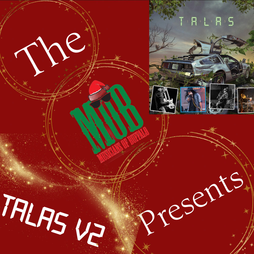 I designed this promotional post by arranging provided band photography within a festive, high-contrast layout, incorporating bold typography, holiday-themed graphic elements, and layered lighting effects to create a polished, eye-catching visual for social media. 