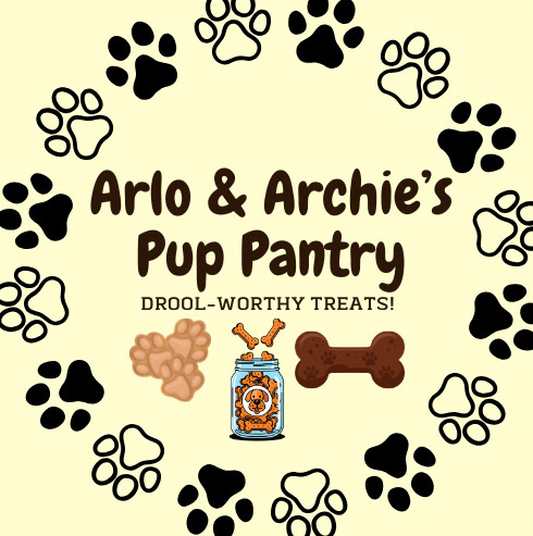 I created this logo by arranging illustrated treat elements within a circular paw-print motif, refining the typography and overall layout to build a friendly, cohesive mark that reflects the brand's playful, pet-focused identity. 