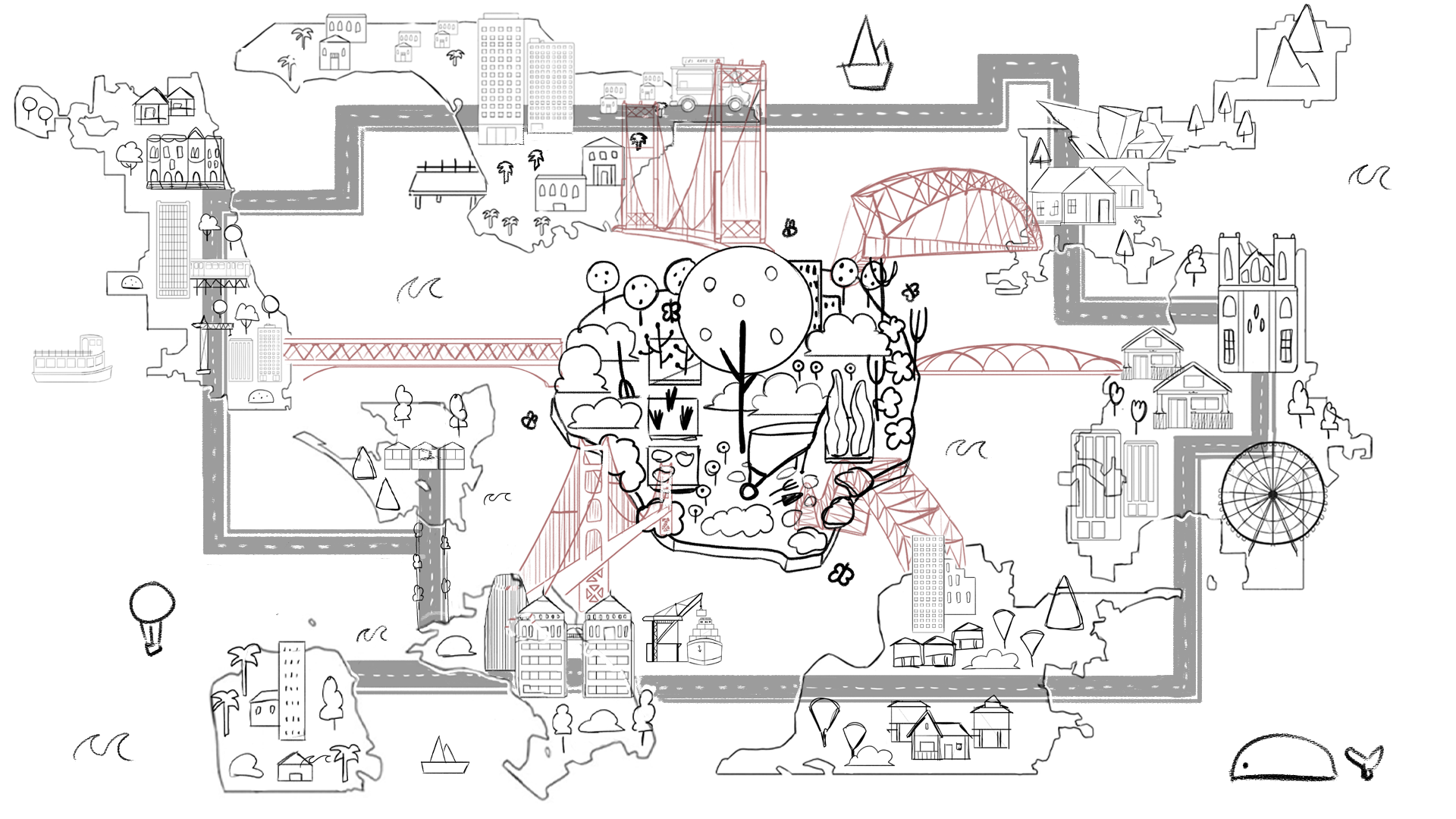 example island and connections