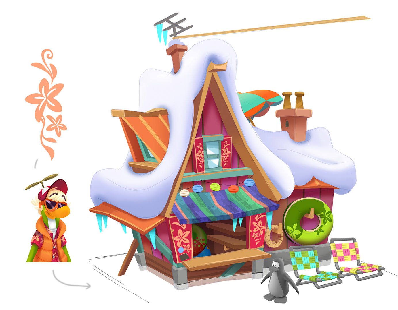 ArtStation - Club Penguin Island: Island Central World Art, Amanda Kadatz