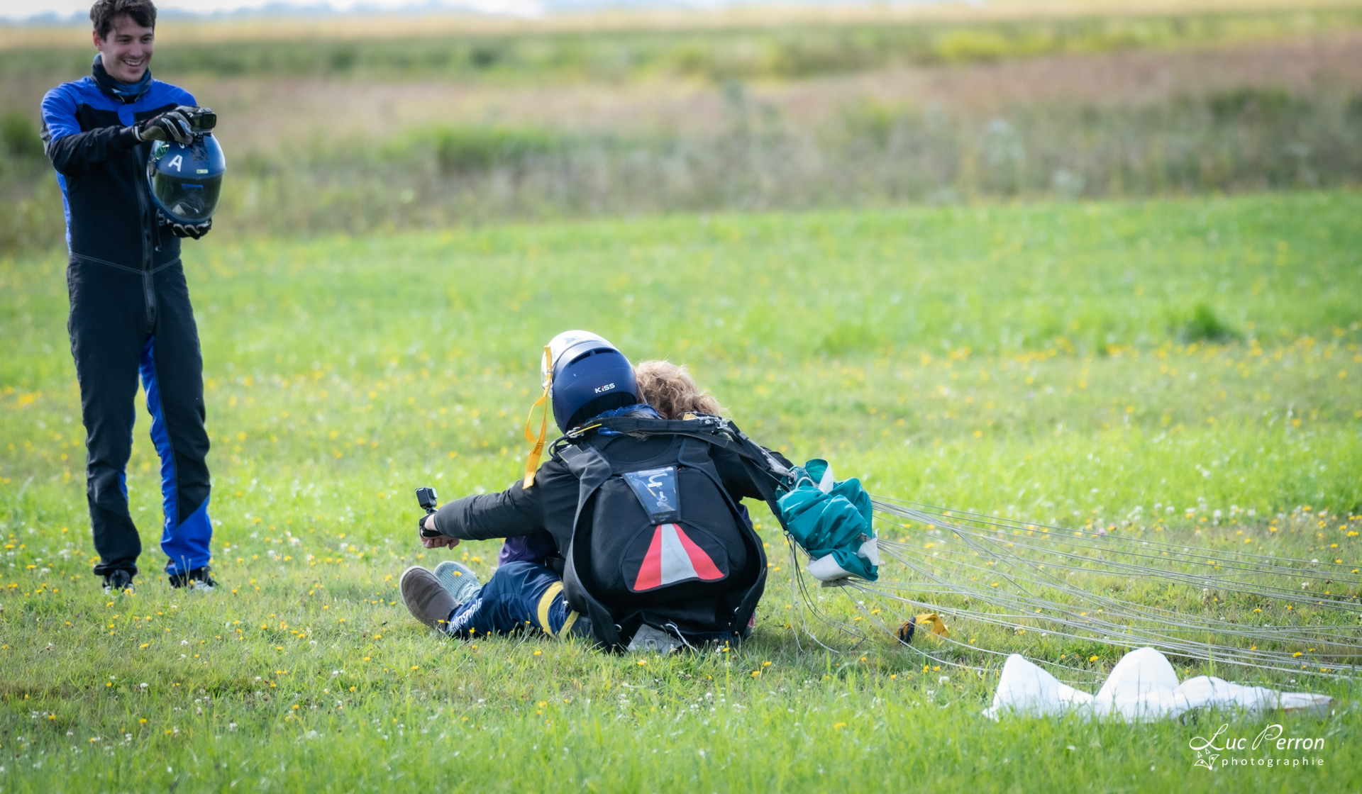 Atterrissage avec son instructeur et caméraman