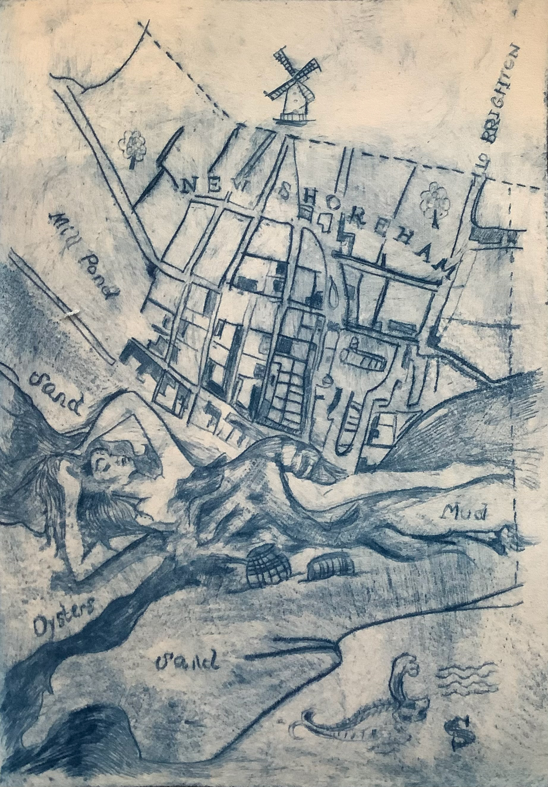 Tipsy River - Drypoint Intaglio Print - Lois Pawson 2025