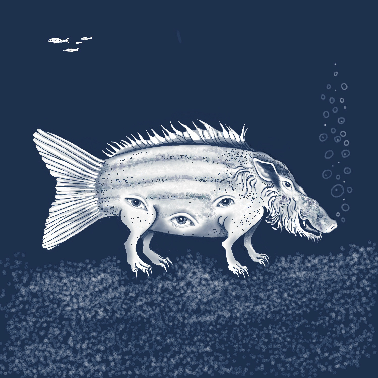 Monstrous Fish - Digital Illustration - Lois Pawson - 2025