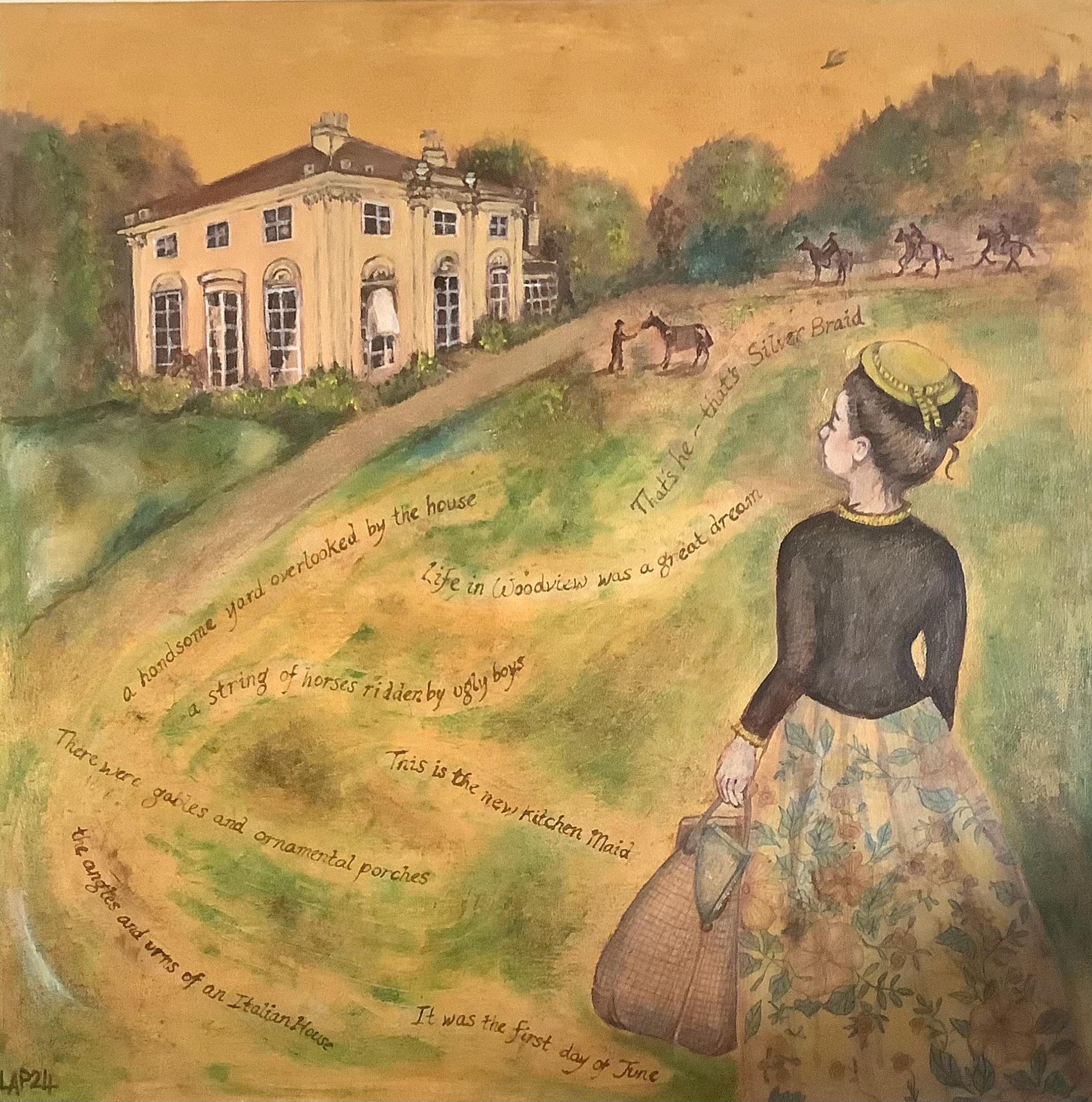 Esther Waters - New Art for Old Shoreham - oil & coldwax on canvas with chine colle collage - 2024