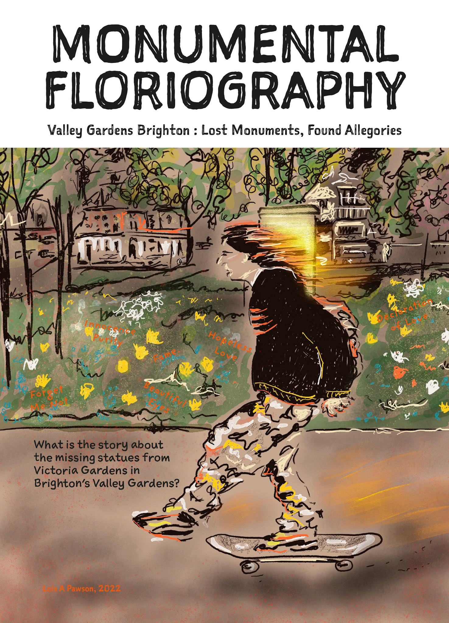 Victoria Gardens Skater Gurl - Digital Illustration & Zine - Lois Pawson 2022