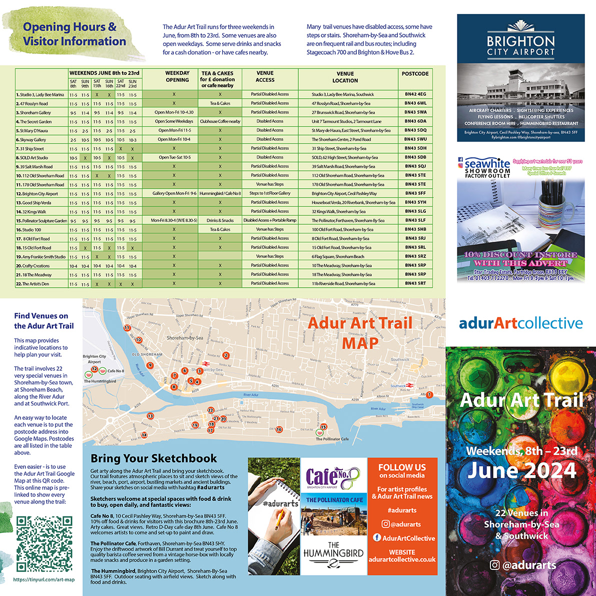Adur Art Trail 2024 - Brochure-Map - InDesign & Photoshop - Lois Pawson 2024