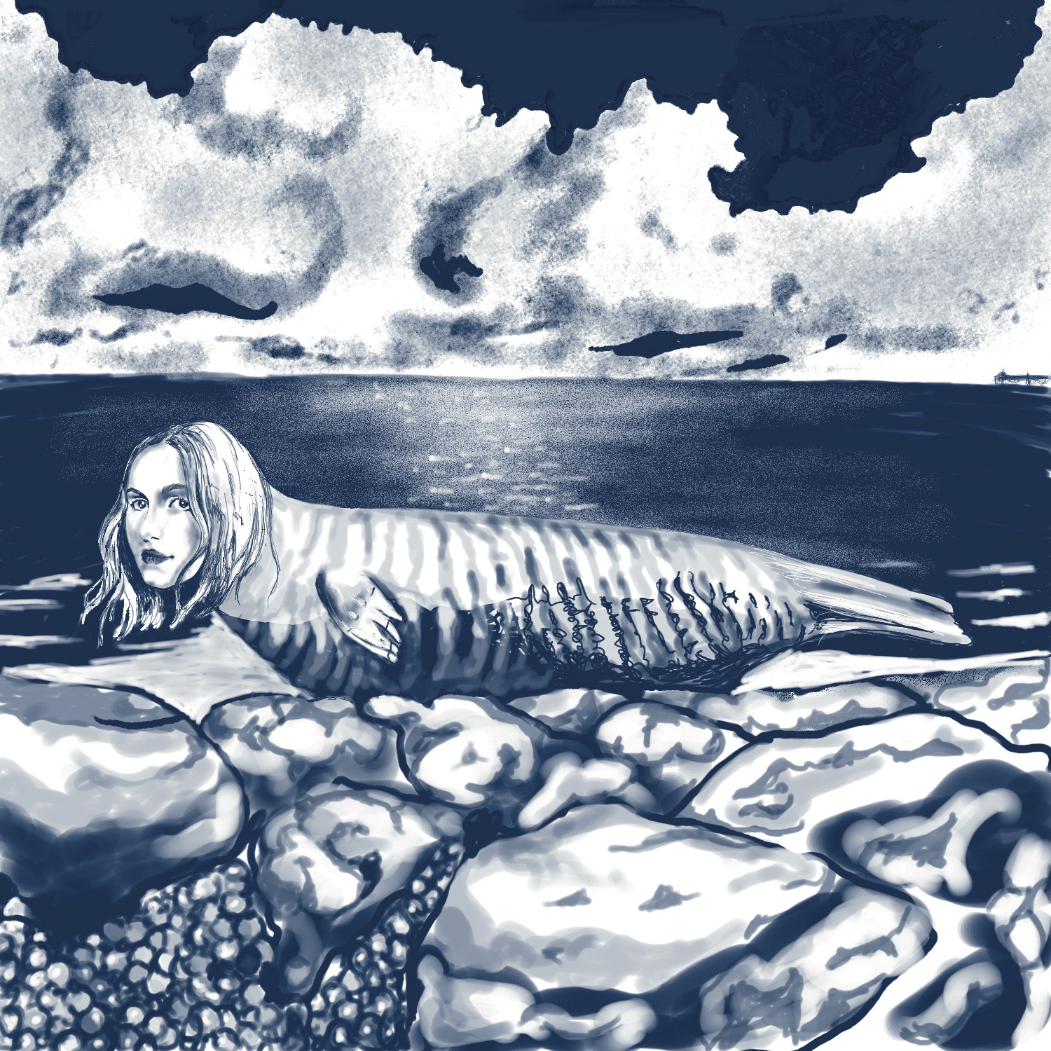 Selkie Bride - Digital Illustration - Lois Pawson - 2025