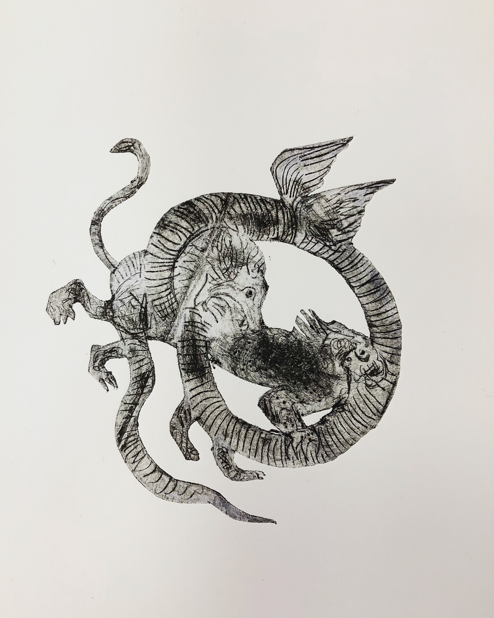 Lion & Lizard - Drypoint - Lois Pawson 2022