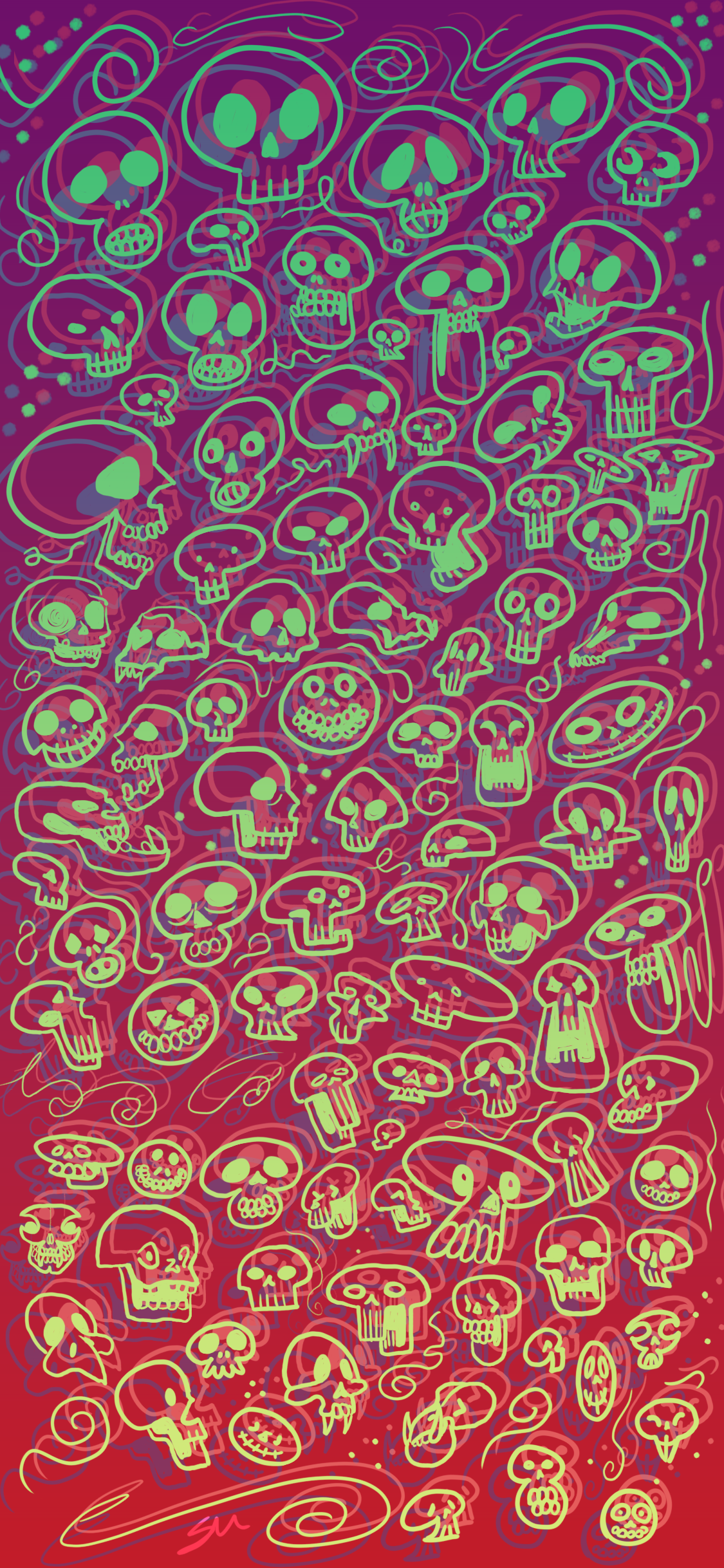 Skulls wallpaper - digital painting