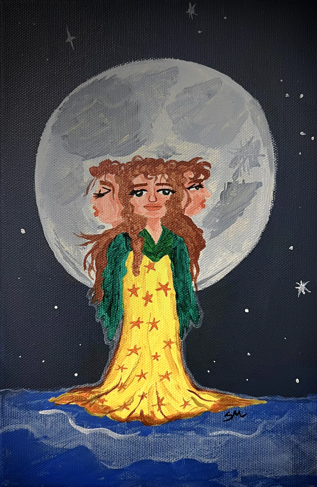 "Three faced Goddess in the Full Moon"