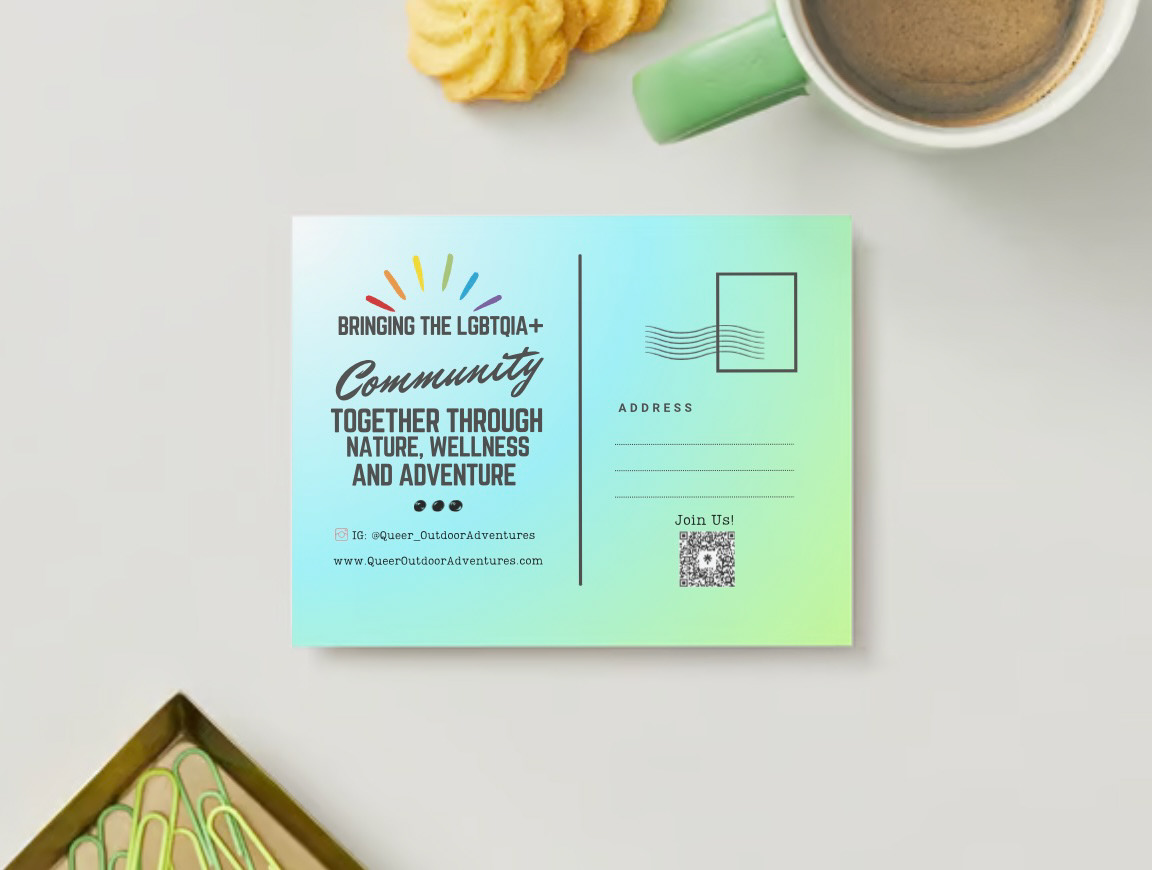 The back of a postcard sharing information