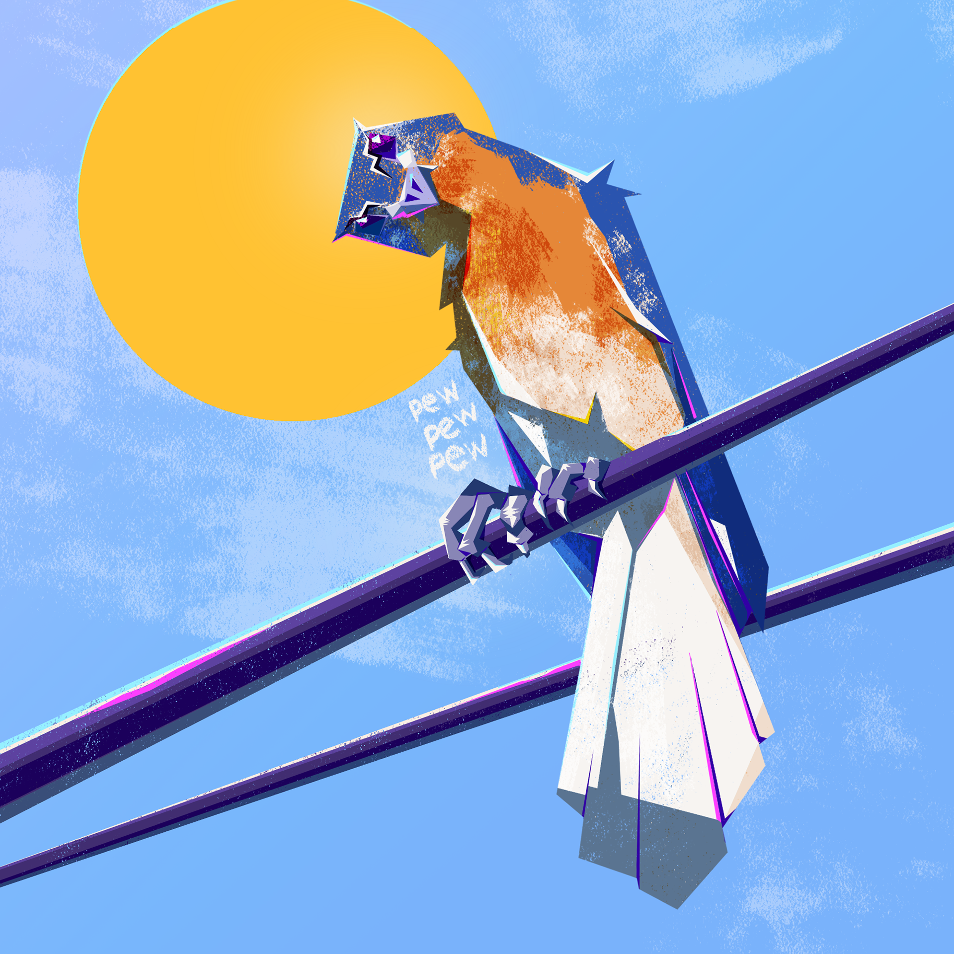 Parrot on a Wire Postcard