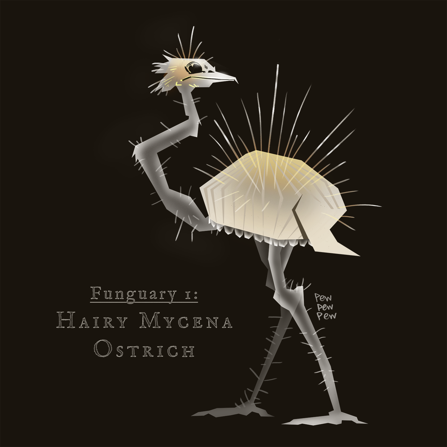 Hairy Mycena Ostrich (Funguary 2022)