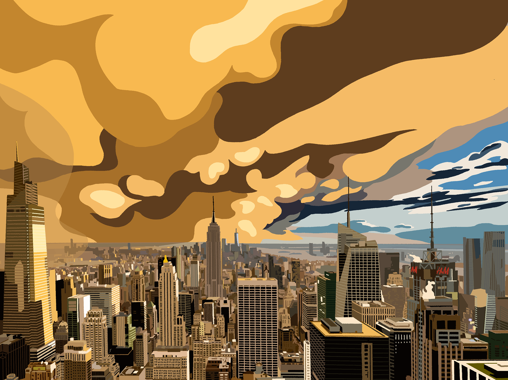 wallpaper illustrations // 2022, digital illustration, calendar collaboration with photographer Jan Brezina