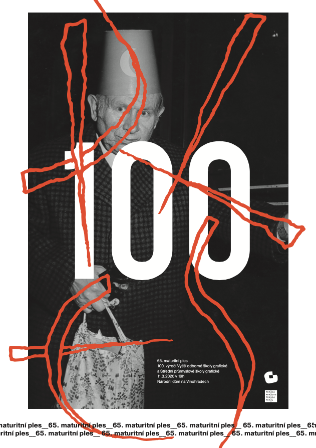 Poster for Hellichovka's graduation ball/100th anniversary