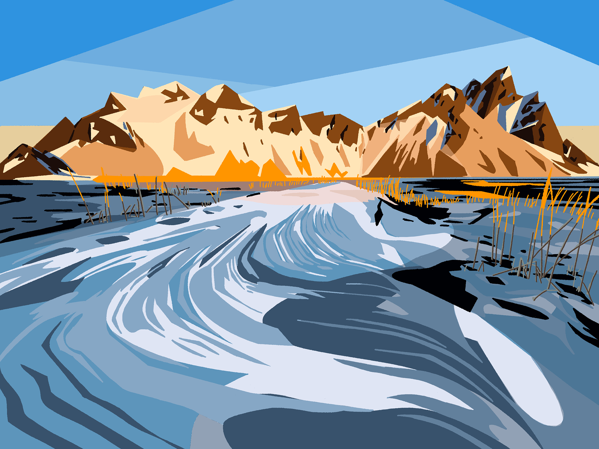 wallpaper illustrations // 2022, digital illustration, calendar collaboration with photographer Jan Brezina