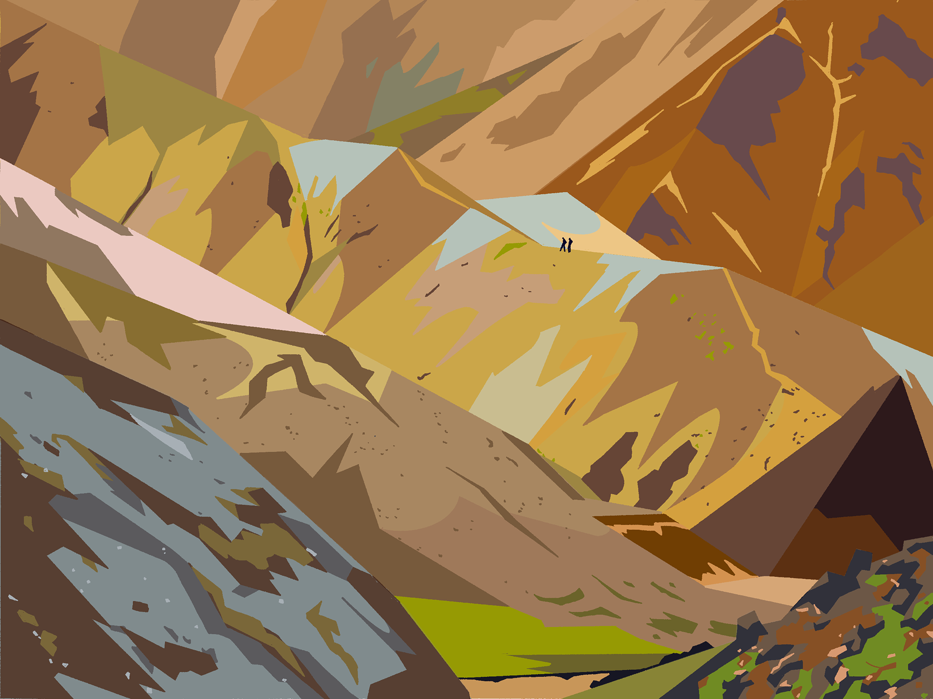 wallpaper illustrations // 2022, digital illustration, calendar collaboration with photographer Jan Brezina