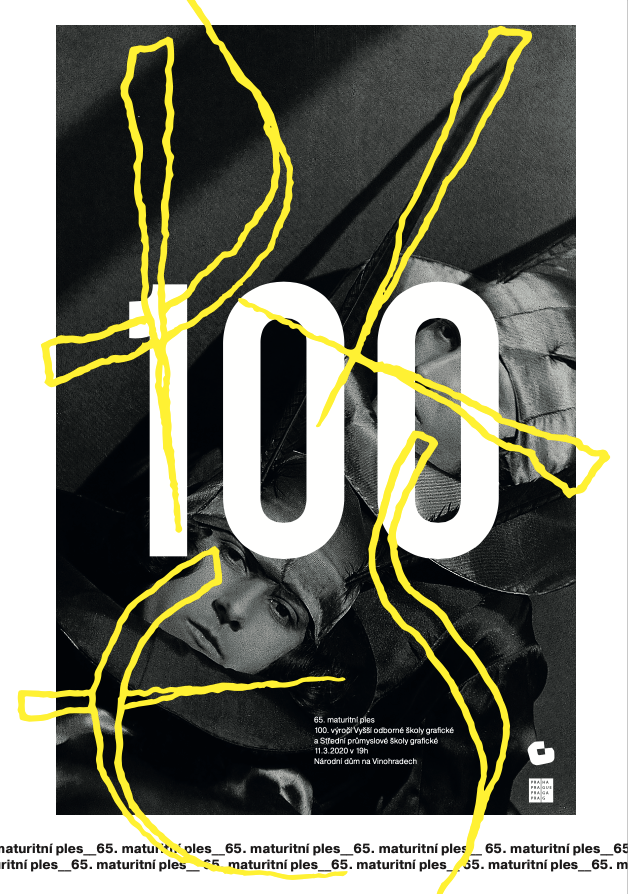 Poster for Hellichovka's graduation ball/100th anniversary