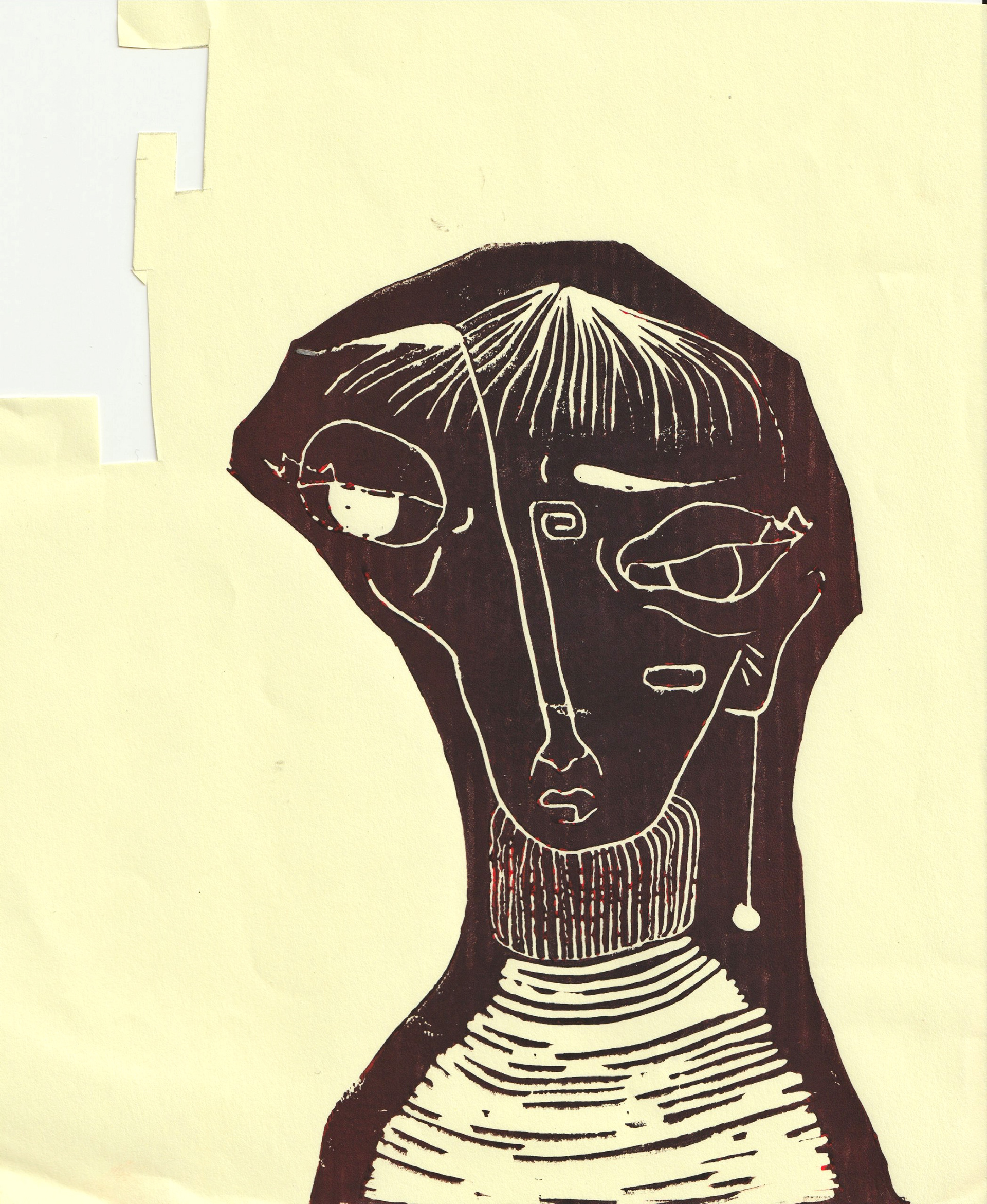 no name - 3003 linocut print, color variations
