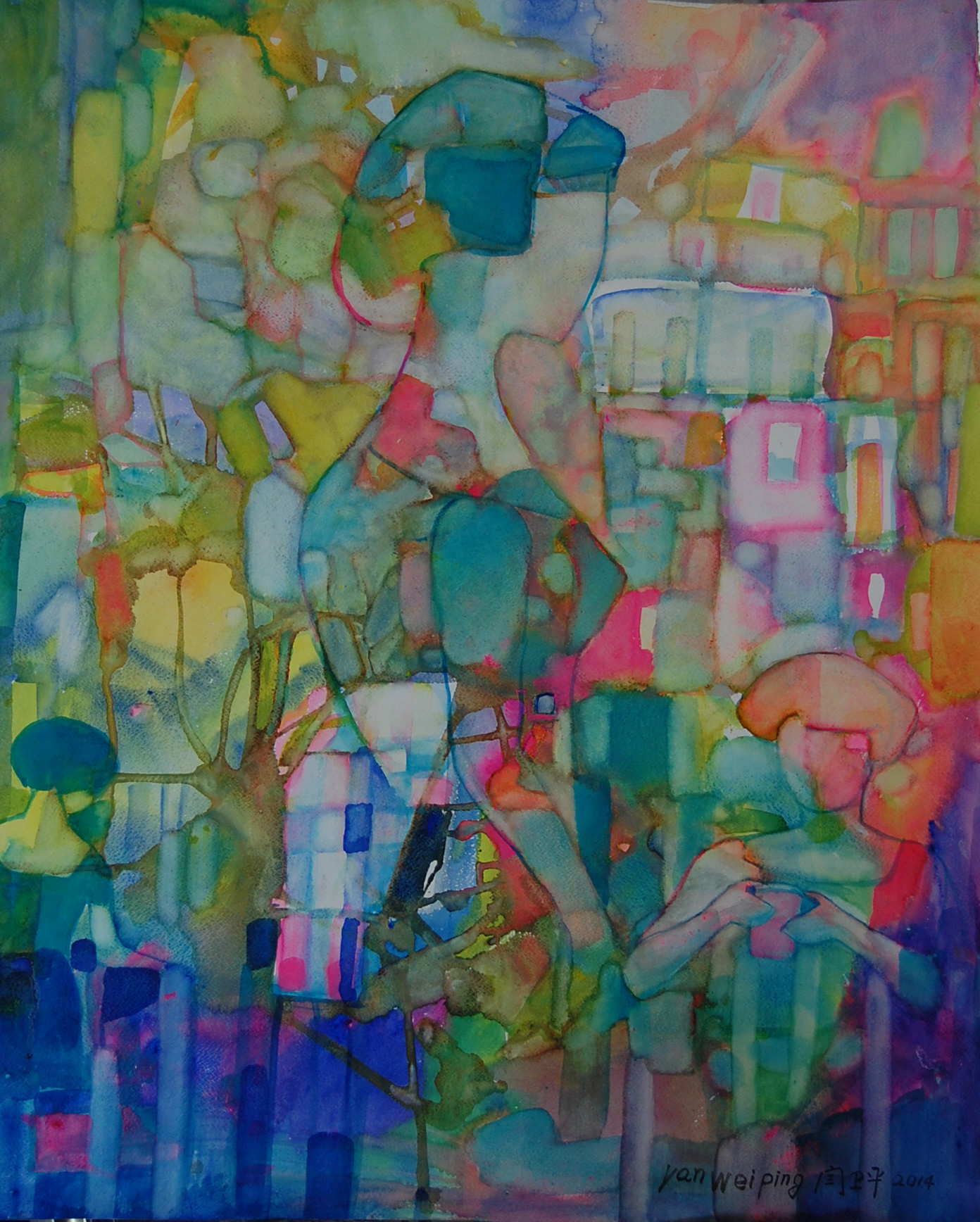 NIGHT (WATER COLOR)_80x100
