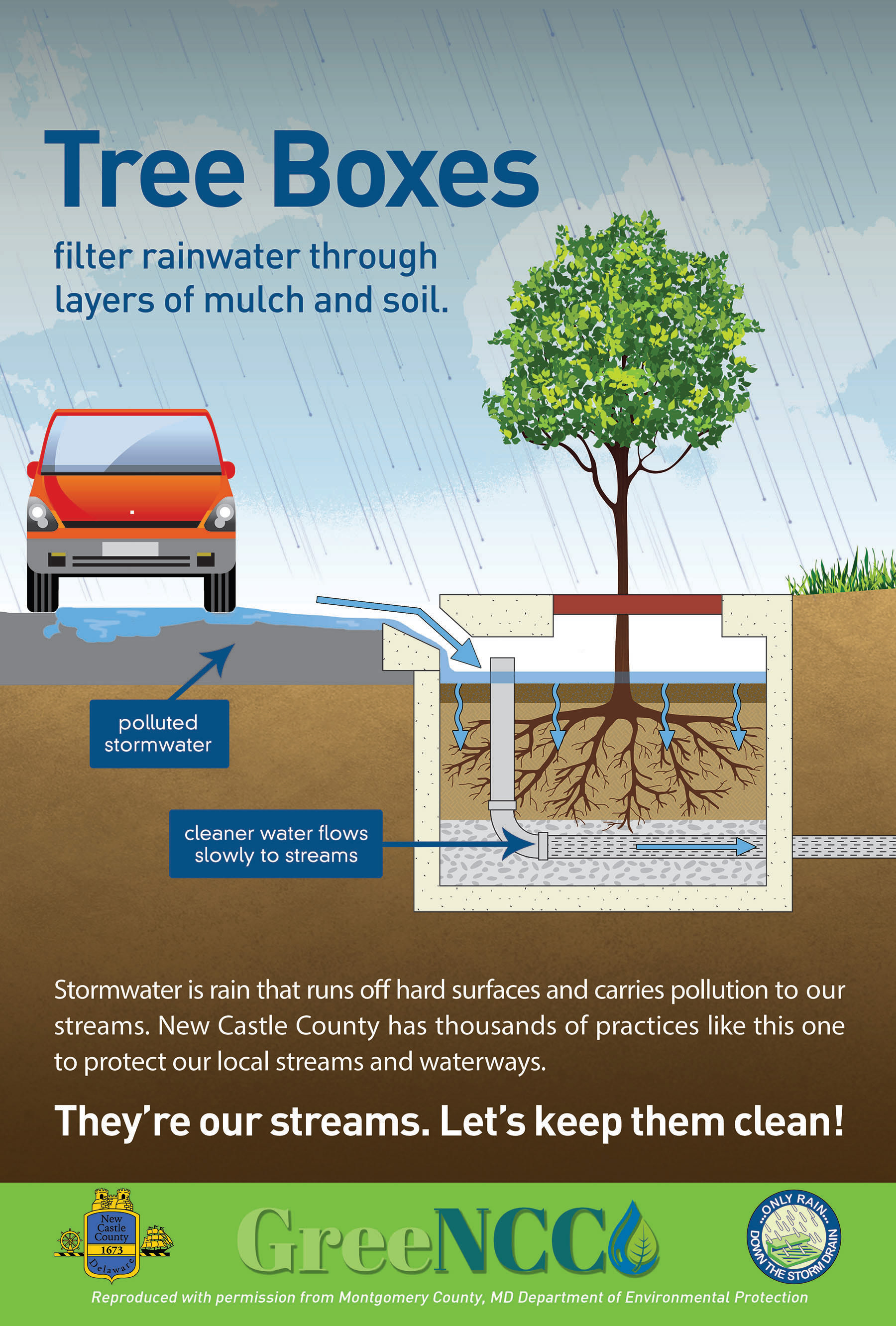 Poster designed for GreenNCC to explain Tree boxes to the general public