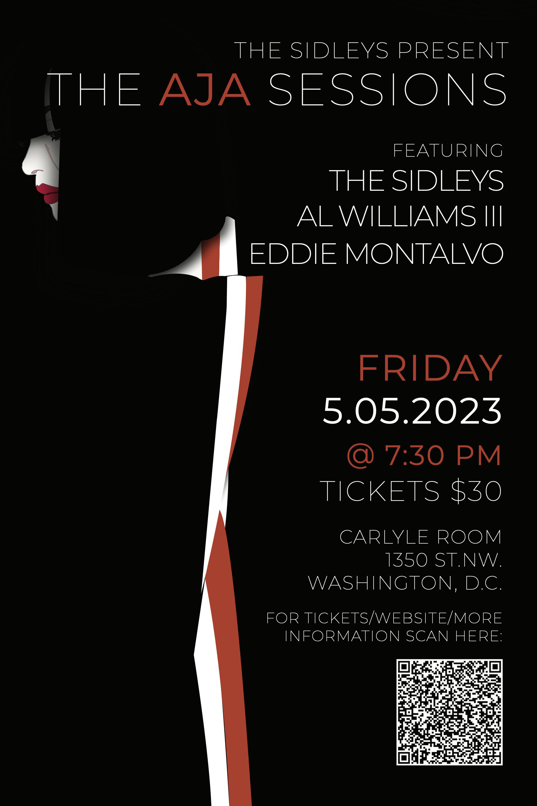 Custom Concert Poster- "The Aja Sessions" designed for The Sidleys - Illustration in Adobe Illustrator/ Layout in Adobe Indesign