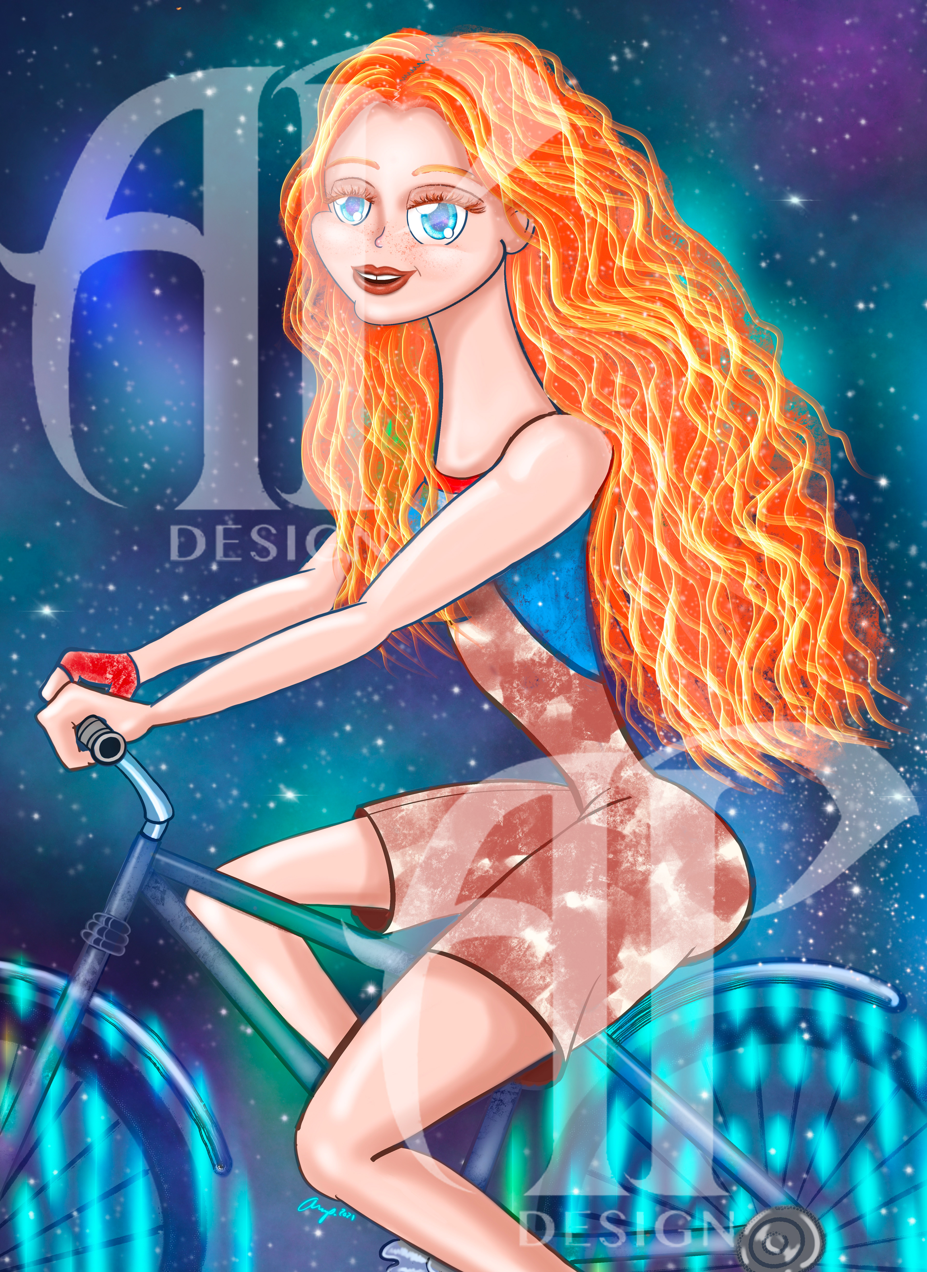 Whimsical Illustration of Grace Garner from Grace in Space