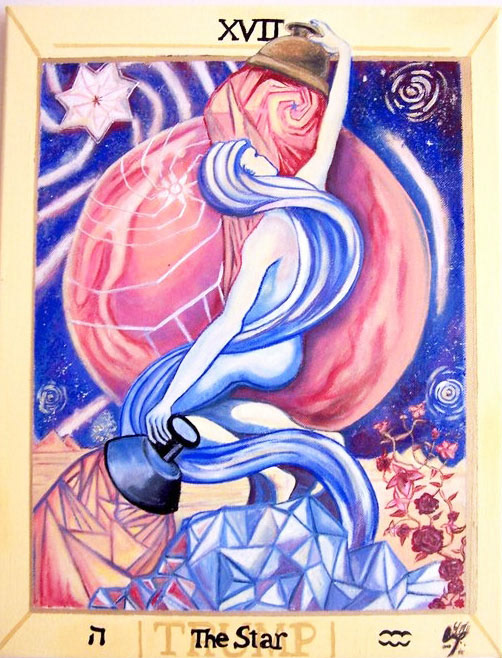 Acrylic Painting inspired by existing artwork on a Tarot card.
