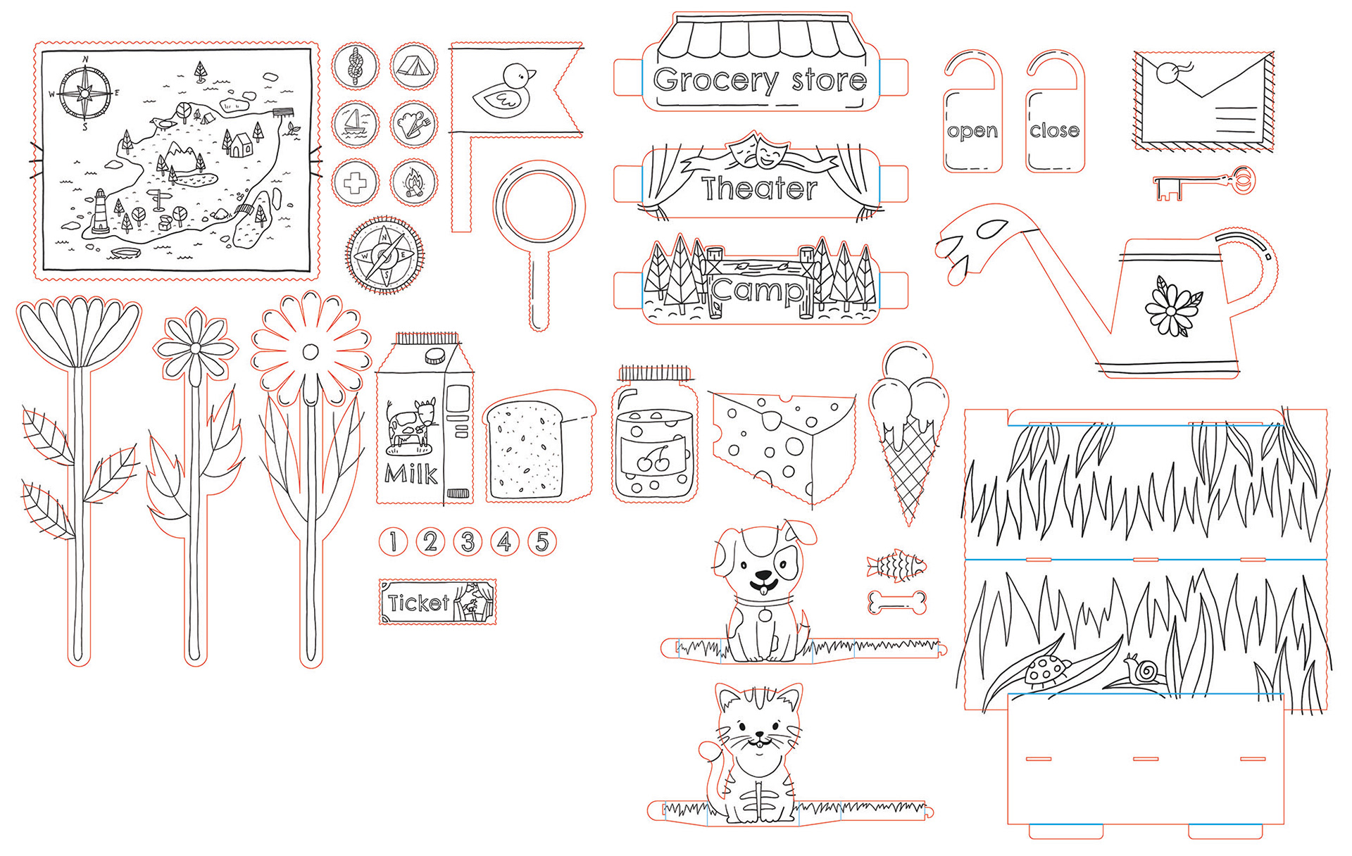 Themed playhouse accessory sets