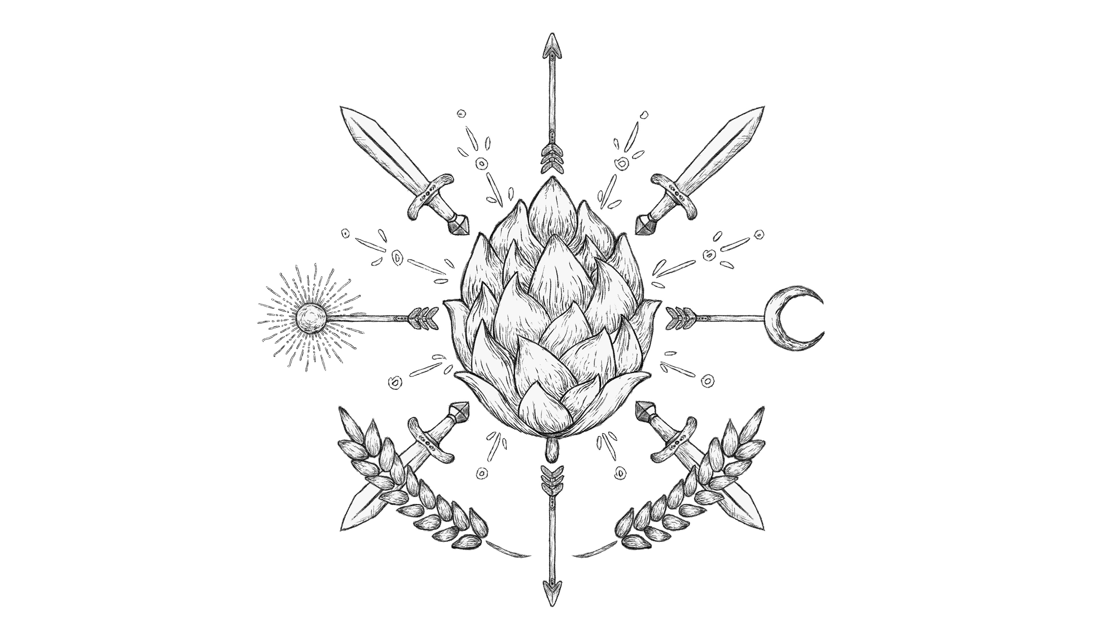 Mil Sagas Brewery logo design illustration