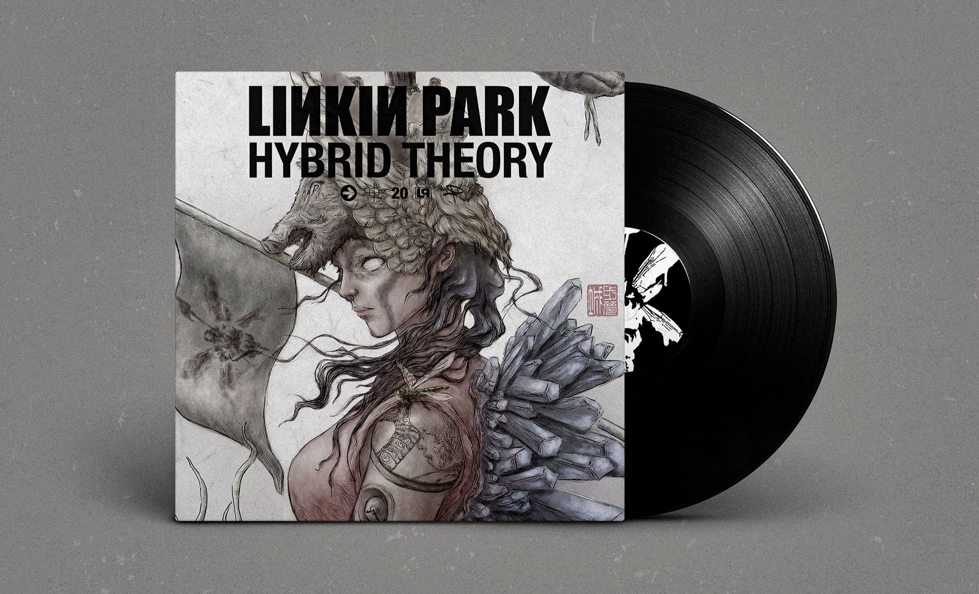 Illustration created to celebrate the 20th anniversary of Linkin Park's first album Hybrid Theory