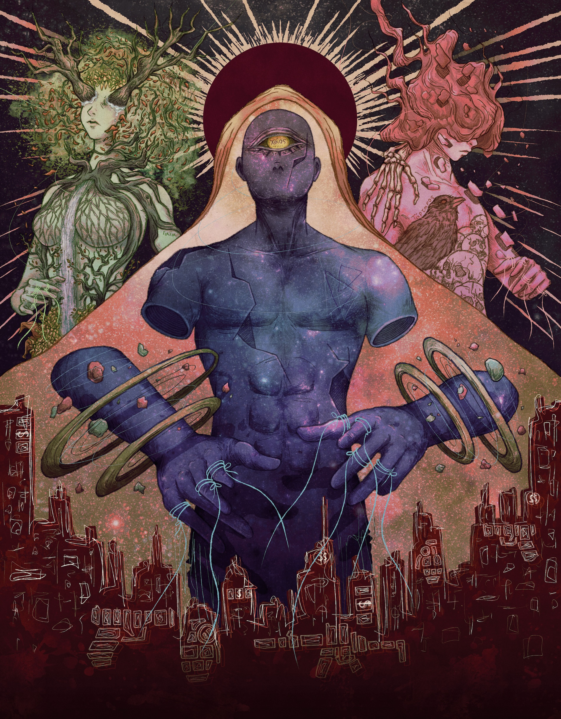 Illustration for the fourth issue of The Stygian Zine, titled “The Old Gods”