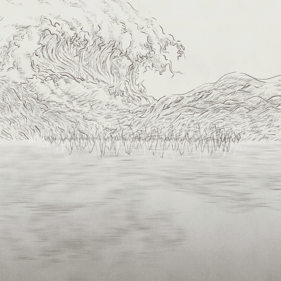 Process of cover illustration for the single "Som e Fúria" of the band Sansonica