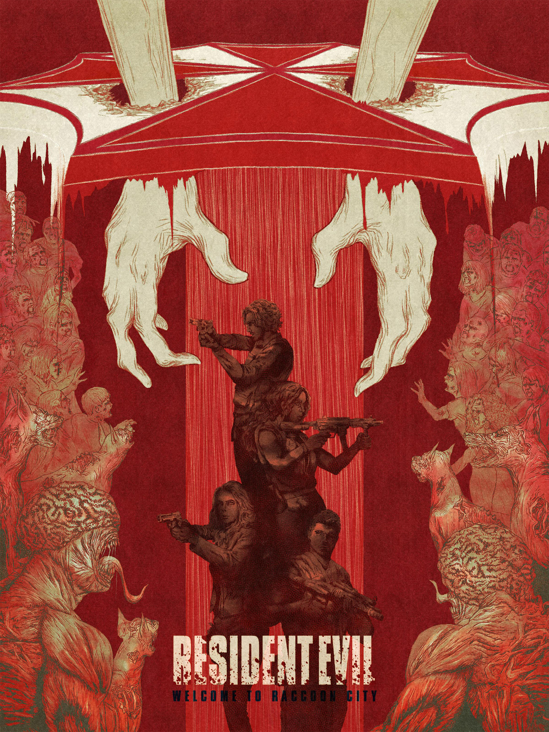 Promotional poster created for the release of the film Resident Evil: Welcome To Raccoon City