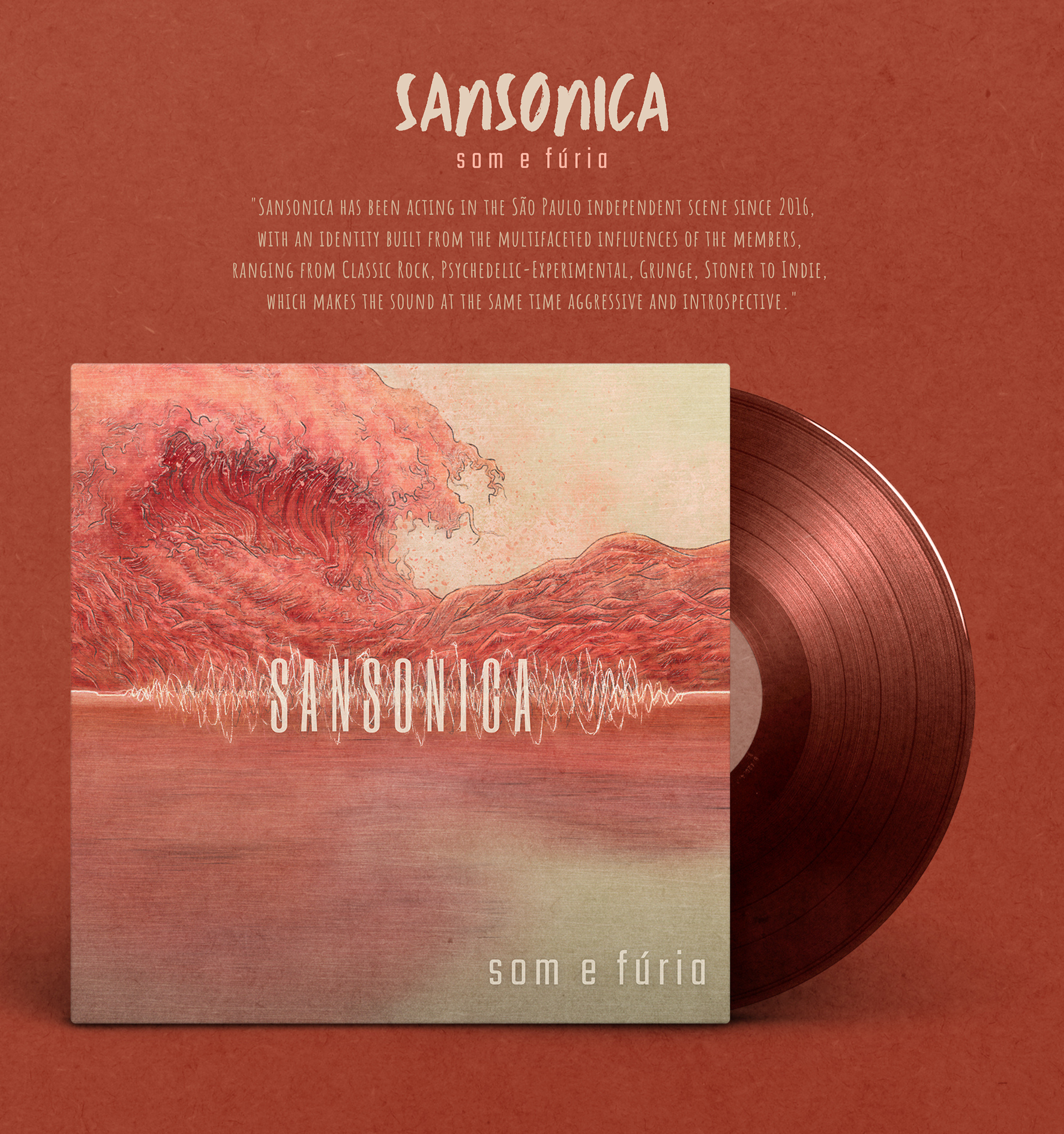 Cover illustration for the single "Som e Fúria" of the band Sansonica