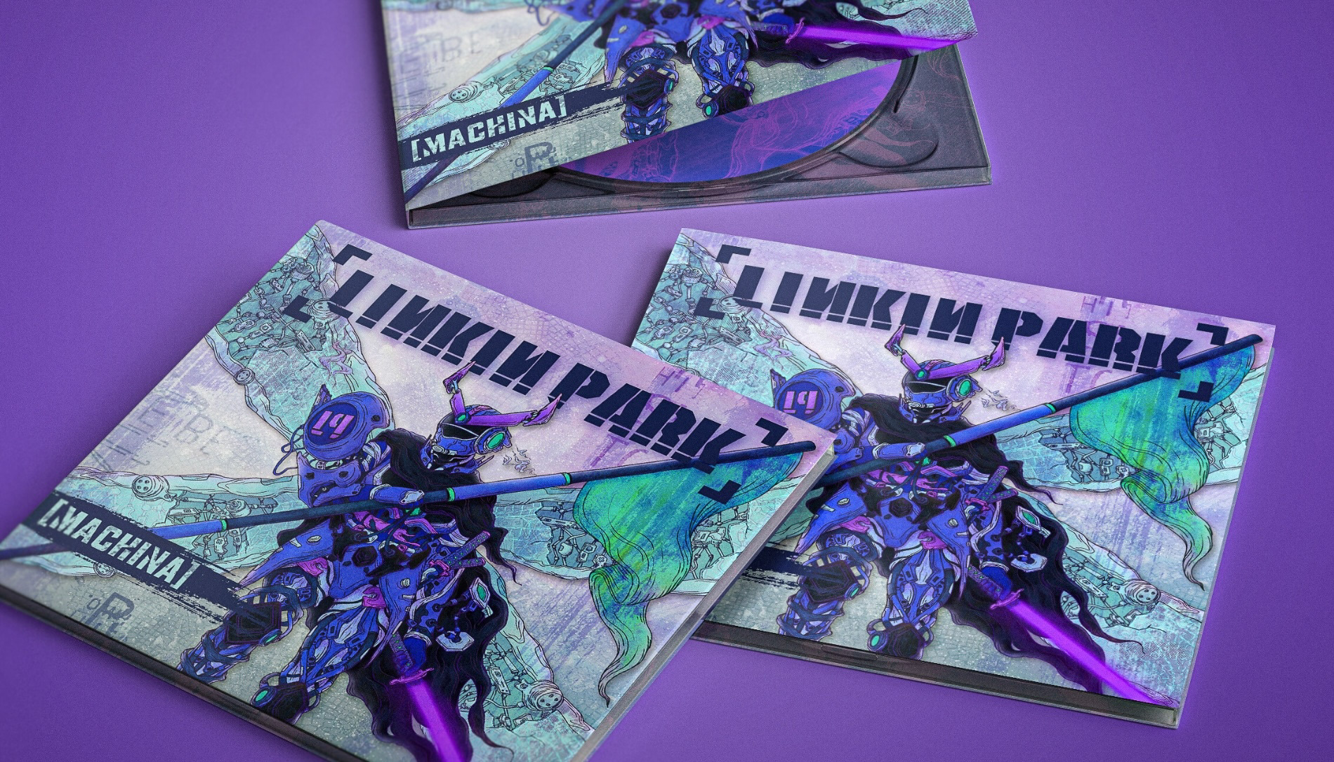 Cover illustration for Machina [Reanimation Remix], a tribute album by the Linkin Park fan community