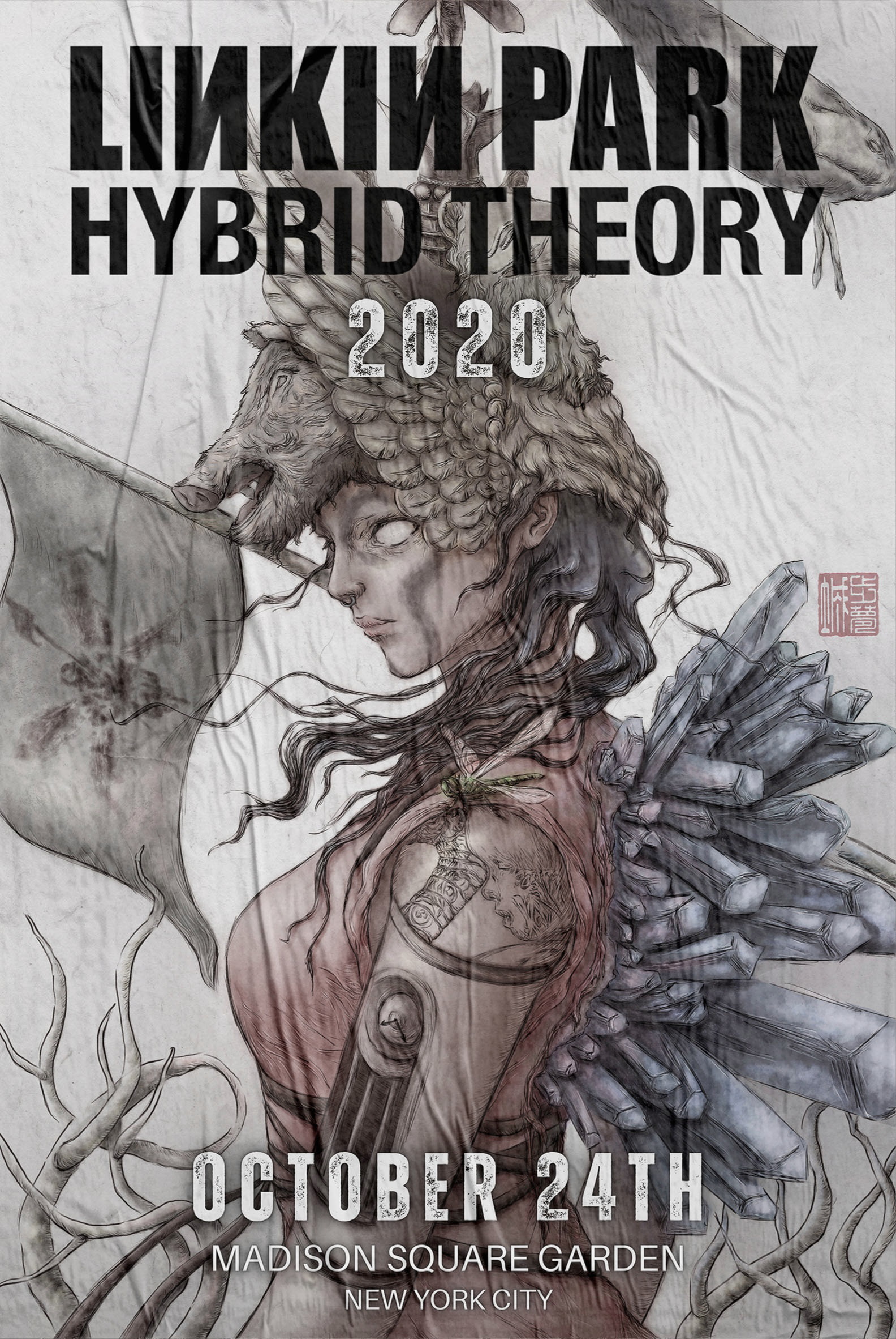 Concept poster created to celebrate the 20th anniversary of Linkin Park's first album Hybrid Theory