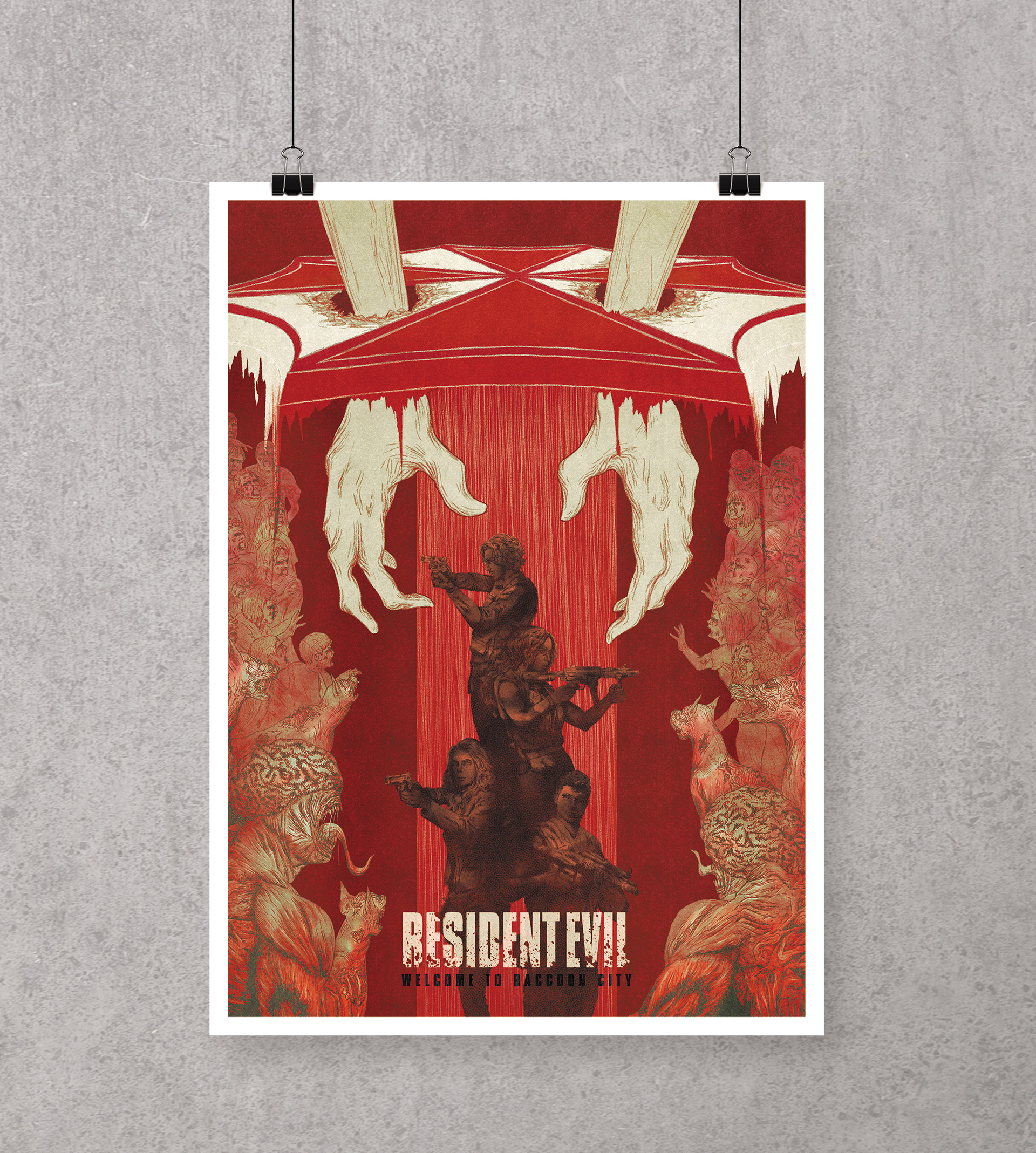 Promotional poster created for the release of the film Resident Evil: Welcome To Raccoon City