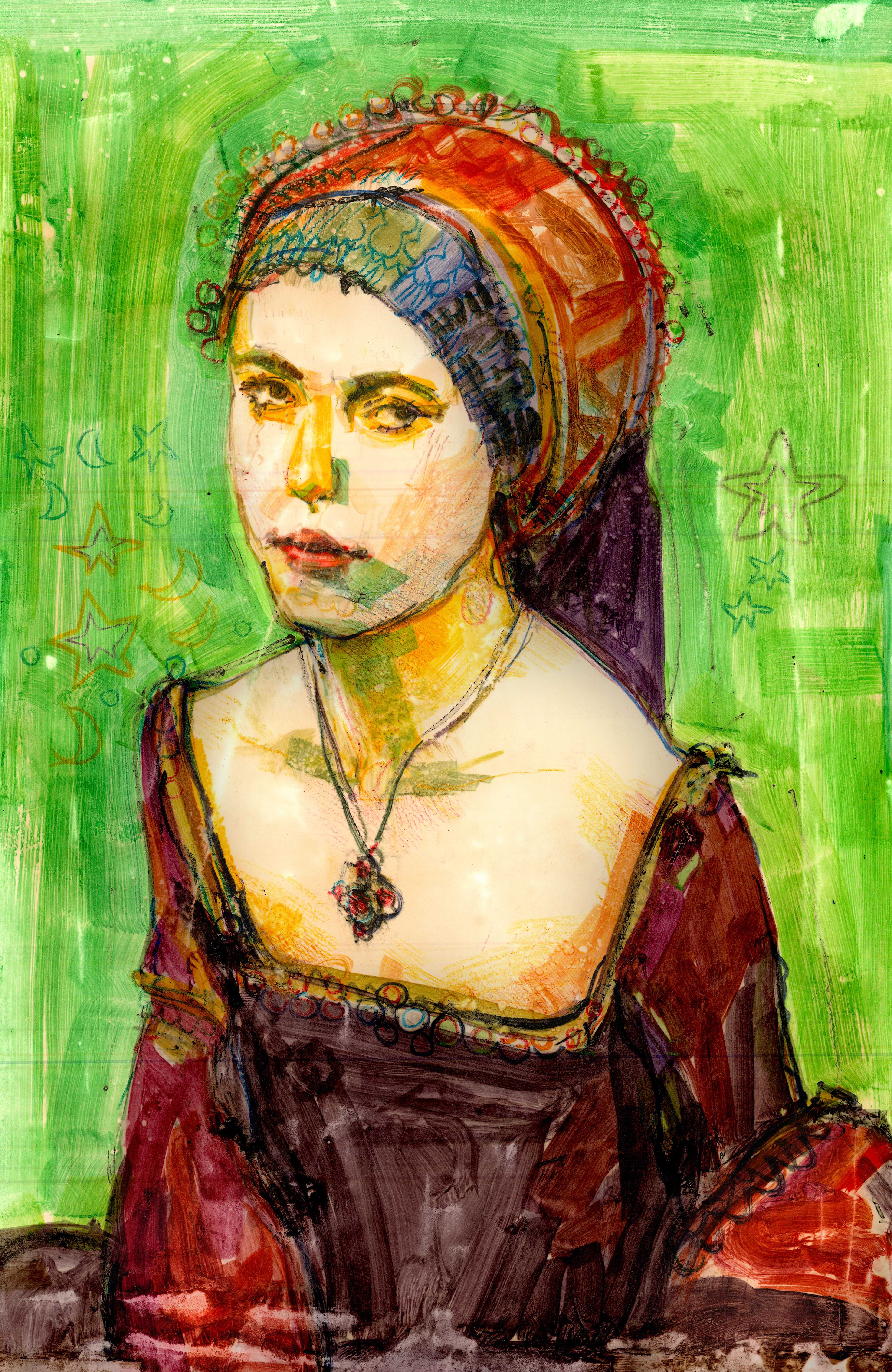 Gouache monotype