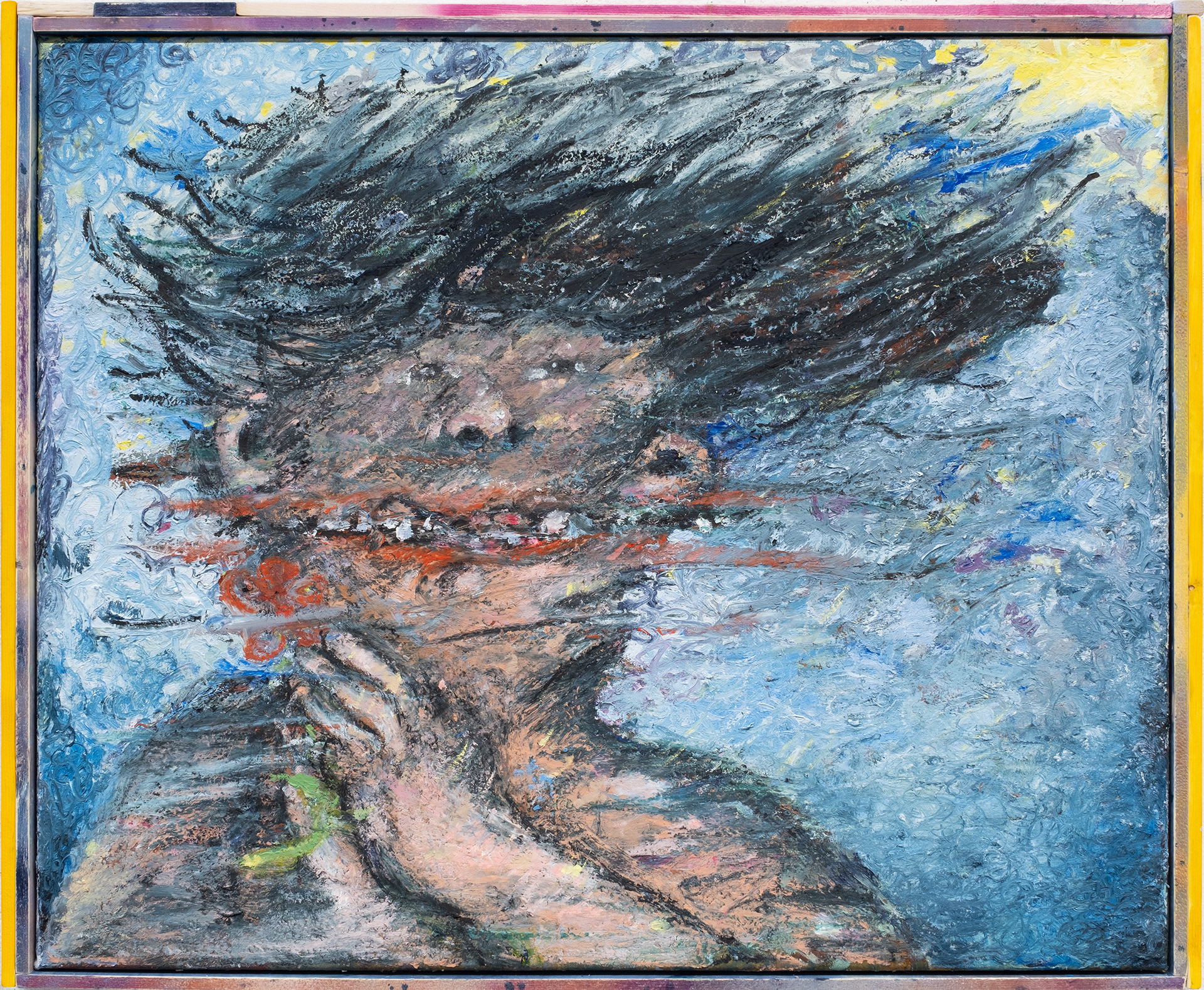 The End in Reverse,  74 x 90 cm, Oil and beeswax on canvas, 2026