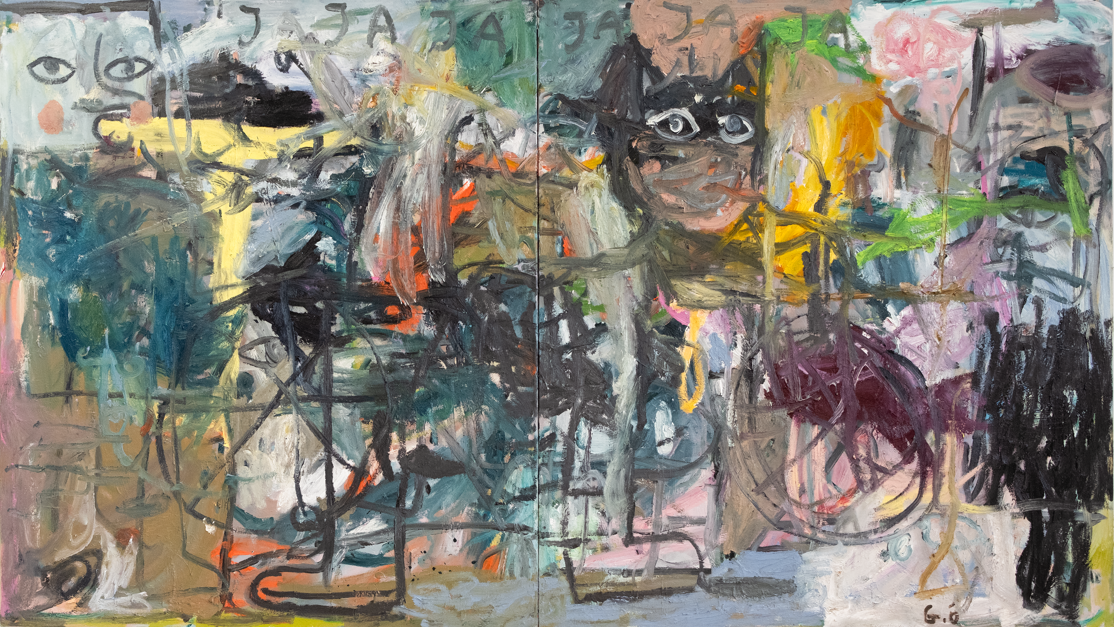 Untitled 190 x 390 cm, oil on canvas, 2023