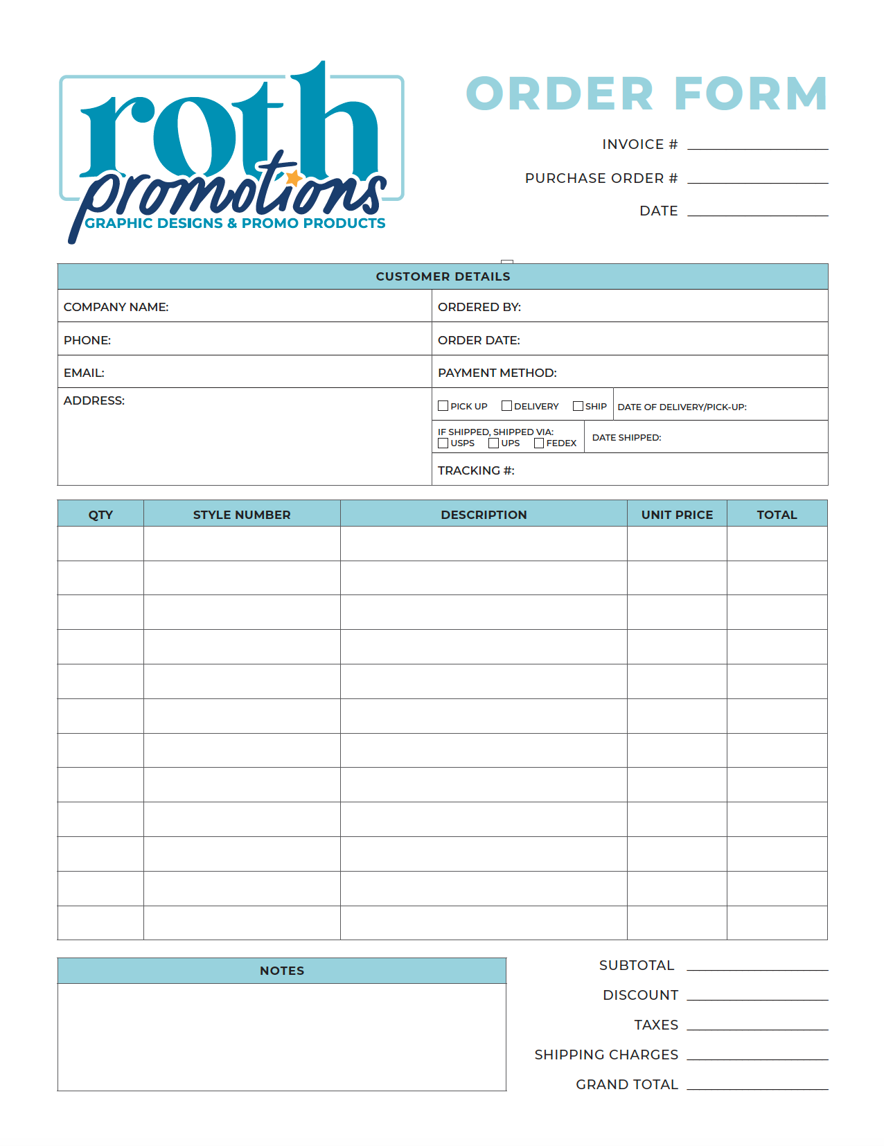 Internal Order Form
