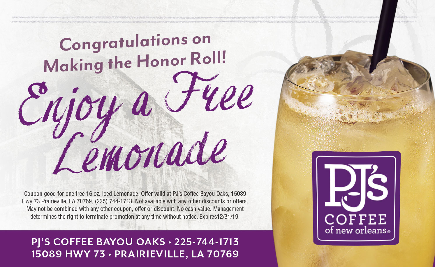 Honor Roll Coupon