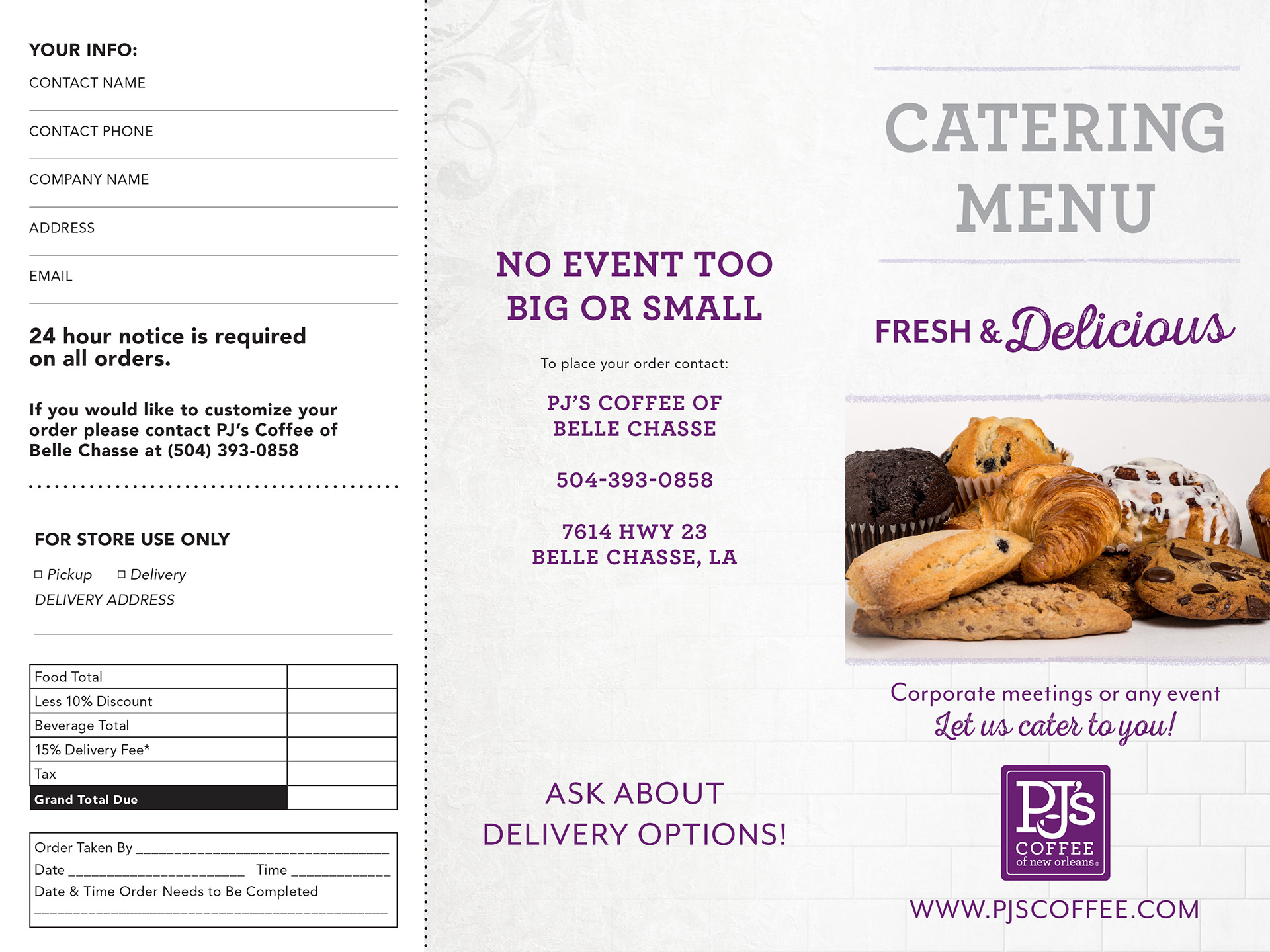 Catering Tri-Fold Brochure