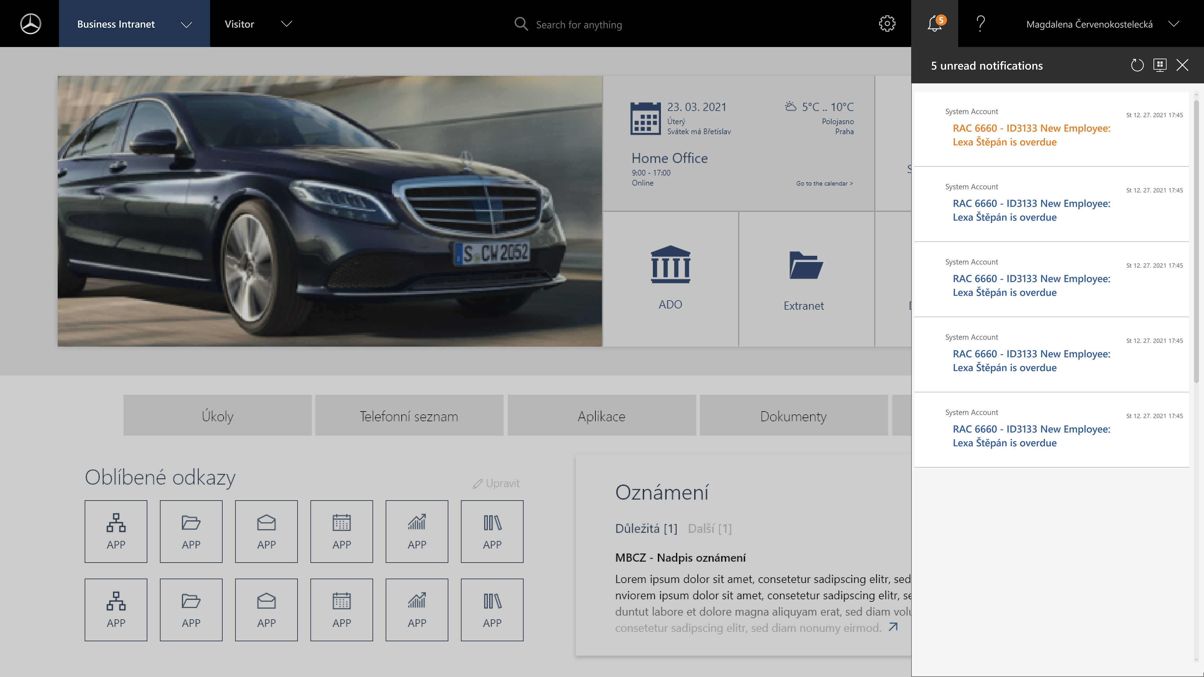 Open notification panel - Important vs normal notification