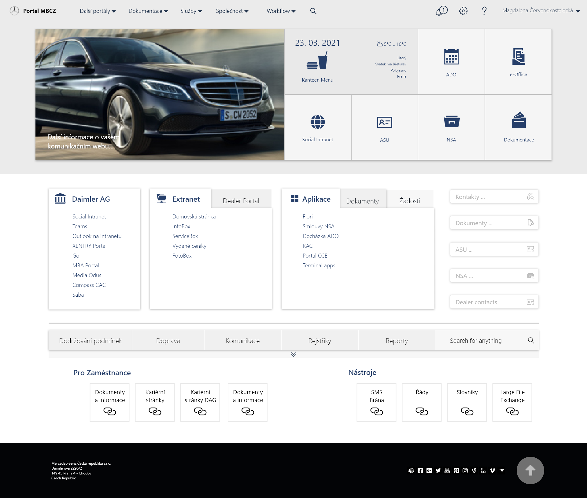 Intranet redesign variation - Grey - combination UI