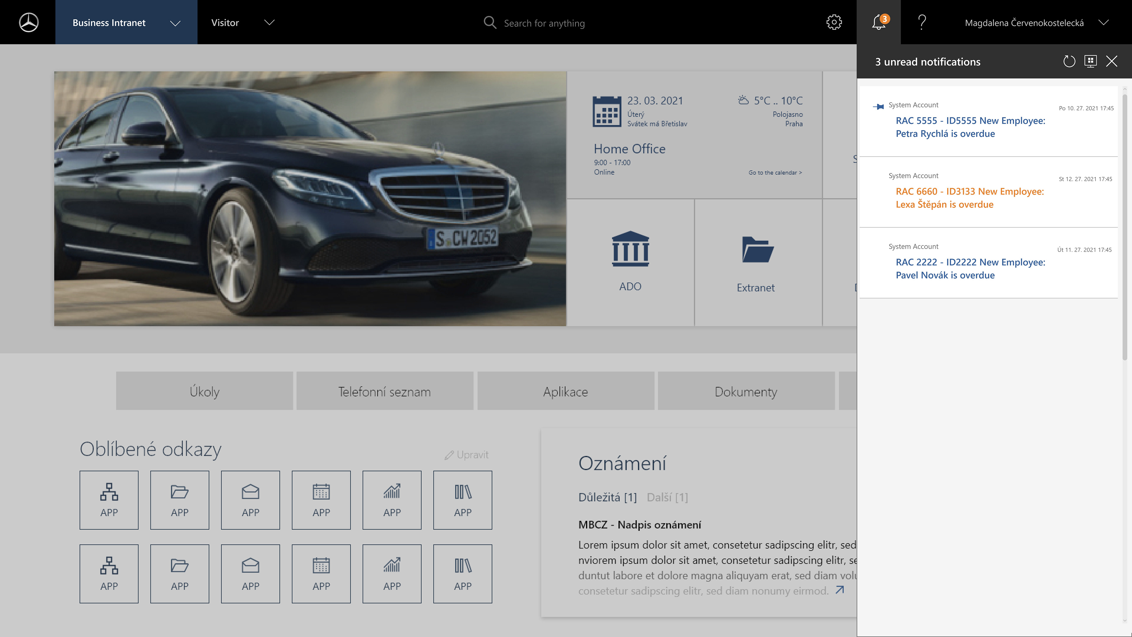 Open notification panel - Pinned notification